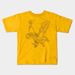 Arrowhead inddor house plant lineart Kids T-Shirt